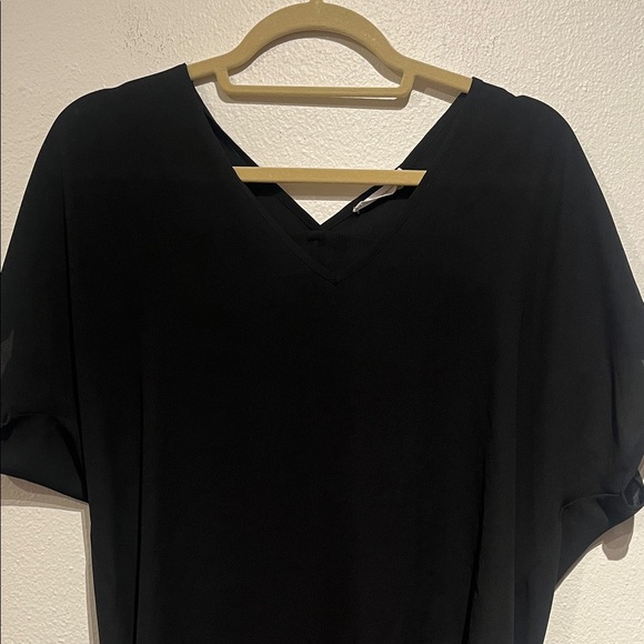 Bundle of Two Lush Black Tops Loose Fitting V-Neck Blouses - Picture 4 of 11
